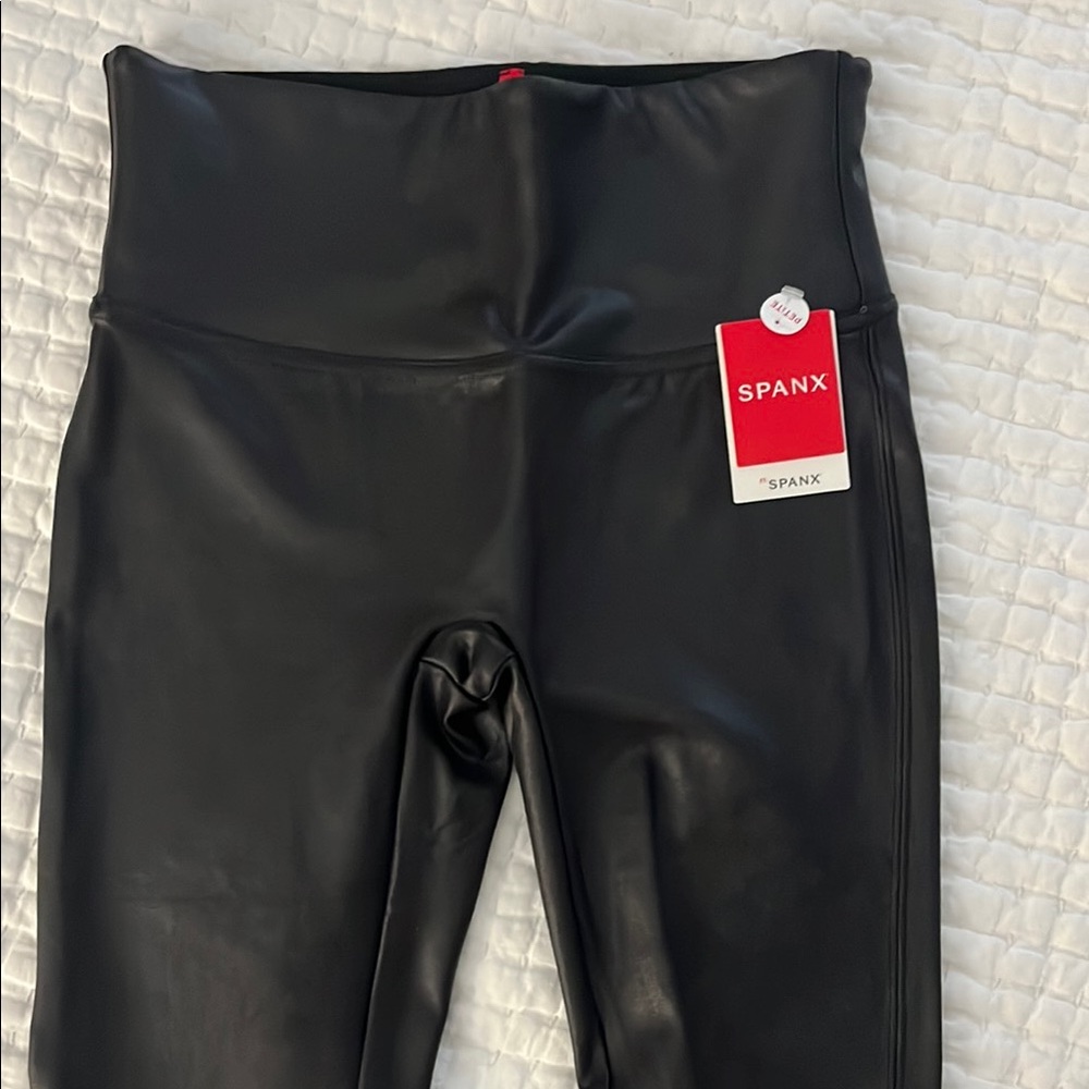 Spanx Black Faux Leather Leggings NWT